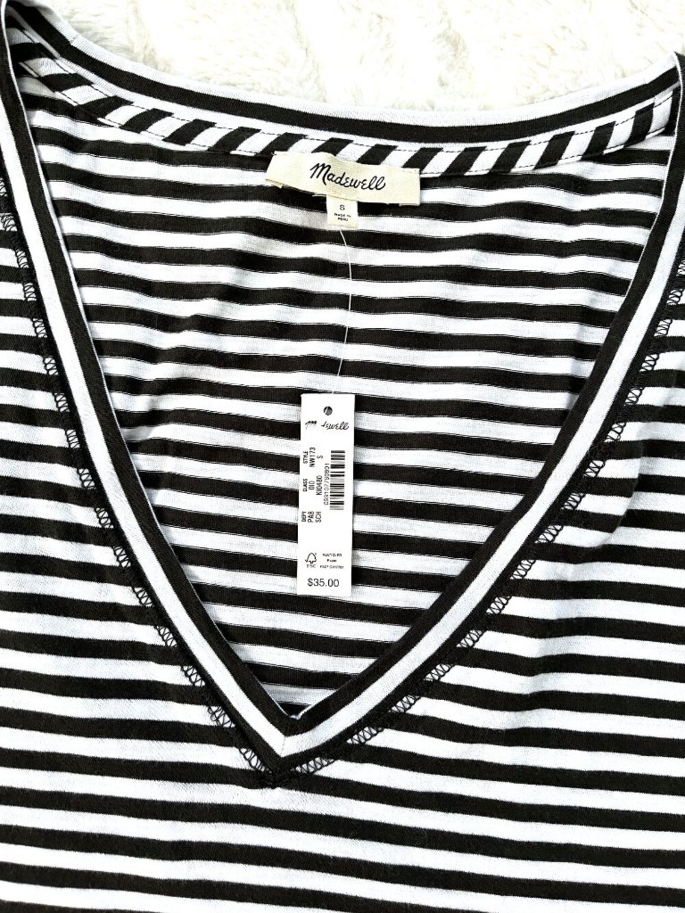 NWT Madewell Slub Relaxed V-Neck Tank - Picture 7 of 10